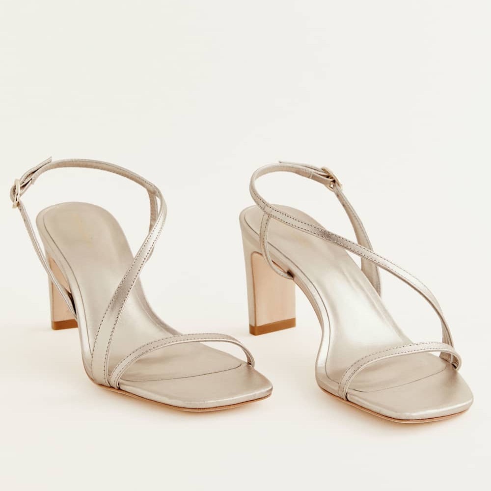NEW Reformation Milo Heeled Sandal in Golden Haze